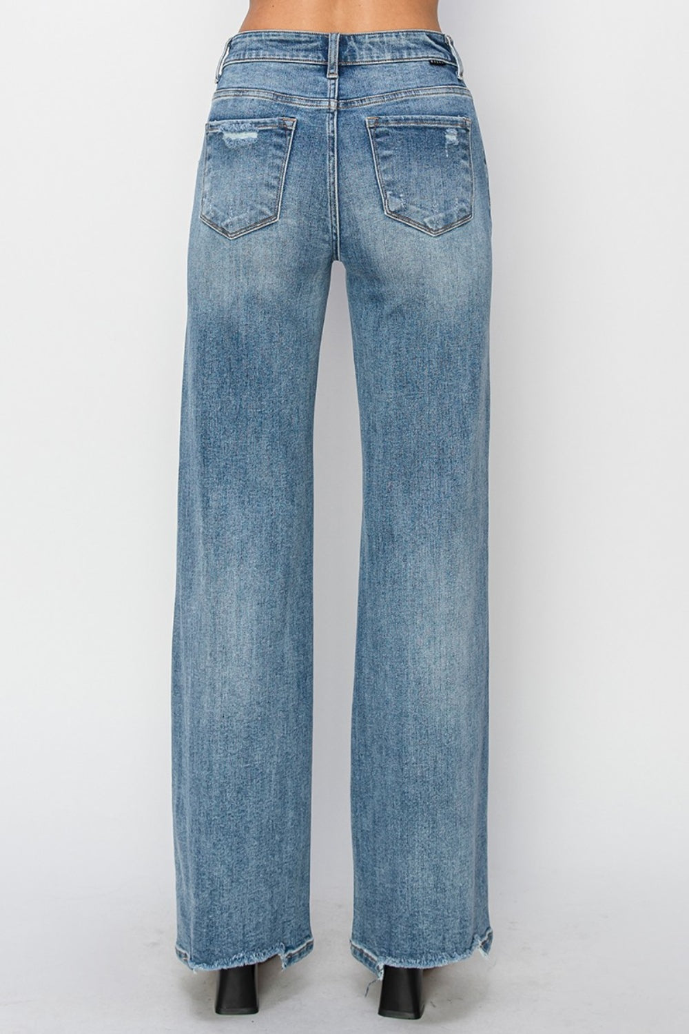 Jessy's High Waist Distressed Wide Leg Jeans