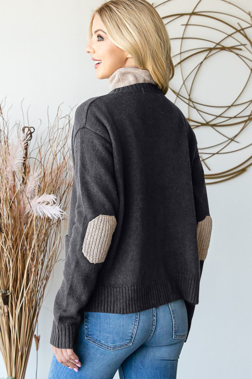 Cozy Charm Buttoned Cardigan Dark Grey