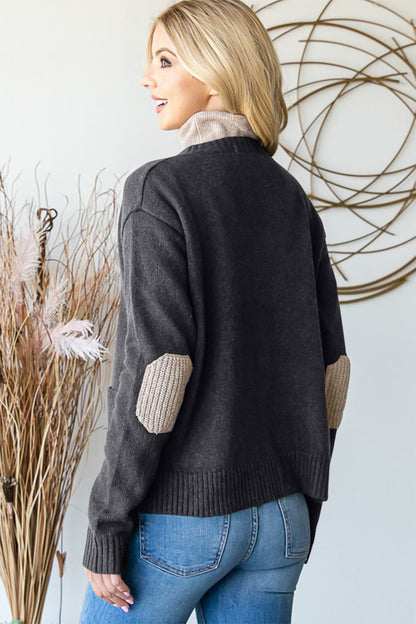 Cozy Charm Buttoned Cardigan Dark Grey