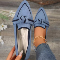 PREORDER: Bow Contrast Trim Point Toe Loafers