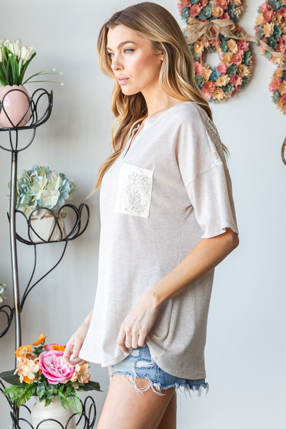 Lace Love Pocketed Tee