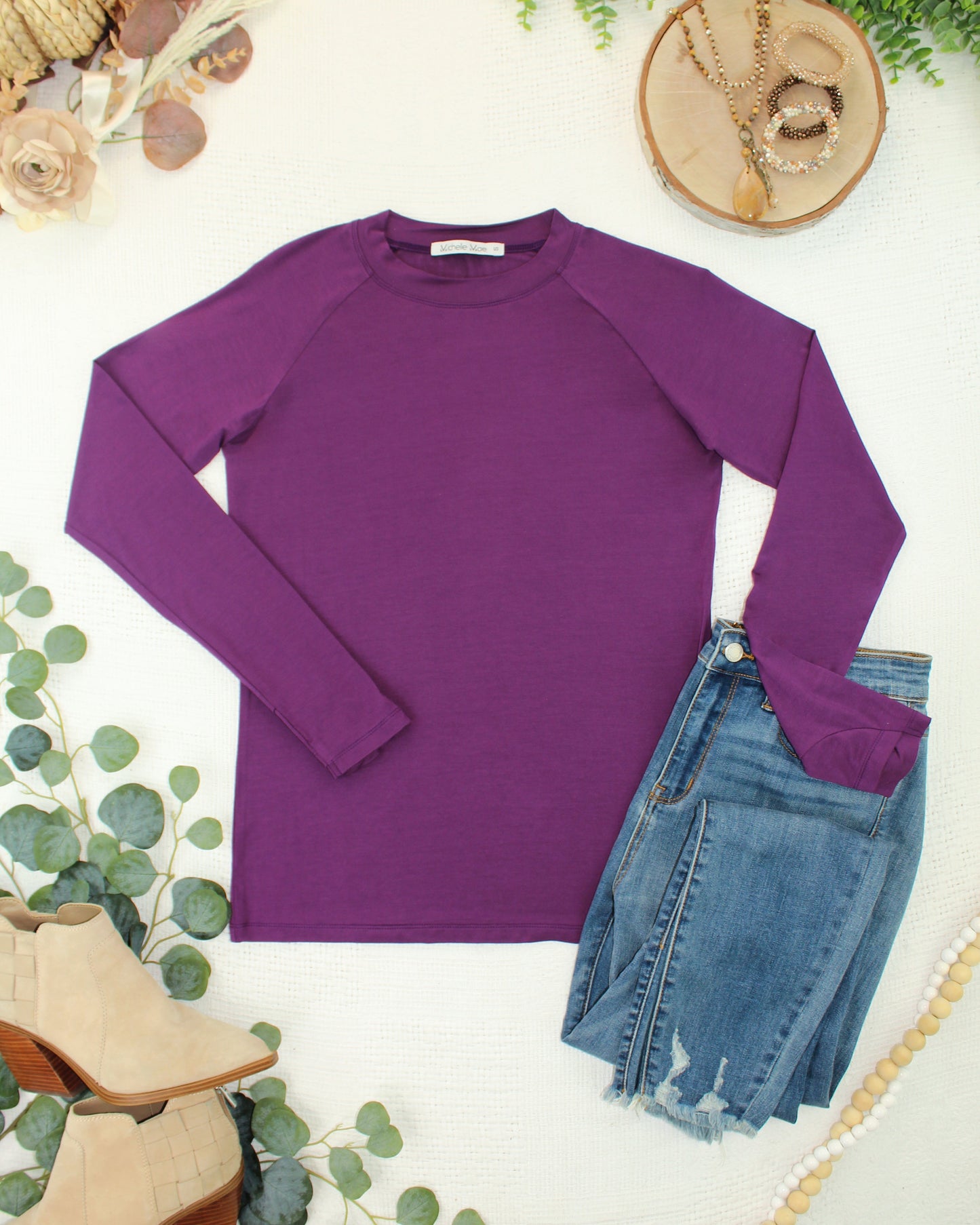 PREORDER: Michelle Mae Blair Long Sleeve Top - Purple
