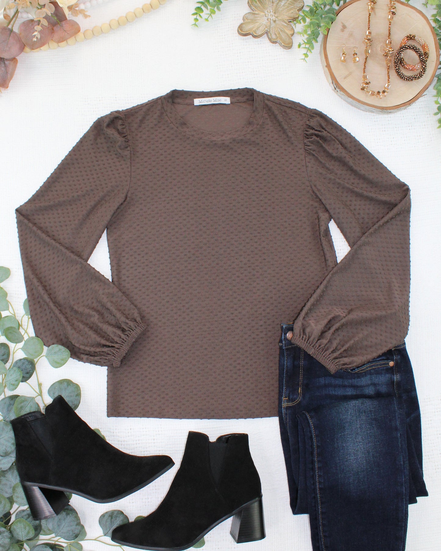 Michelle Mae Miranda Dot Top - Brown