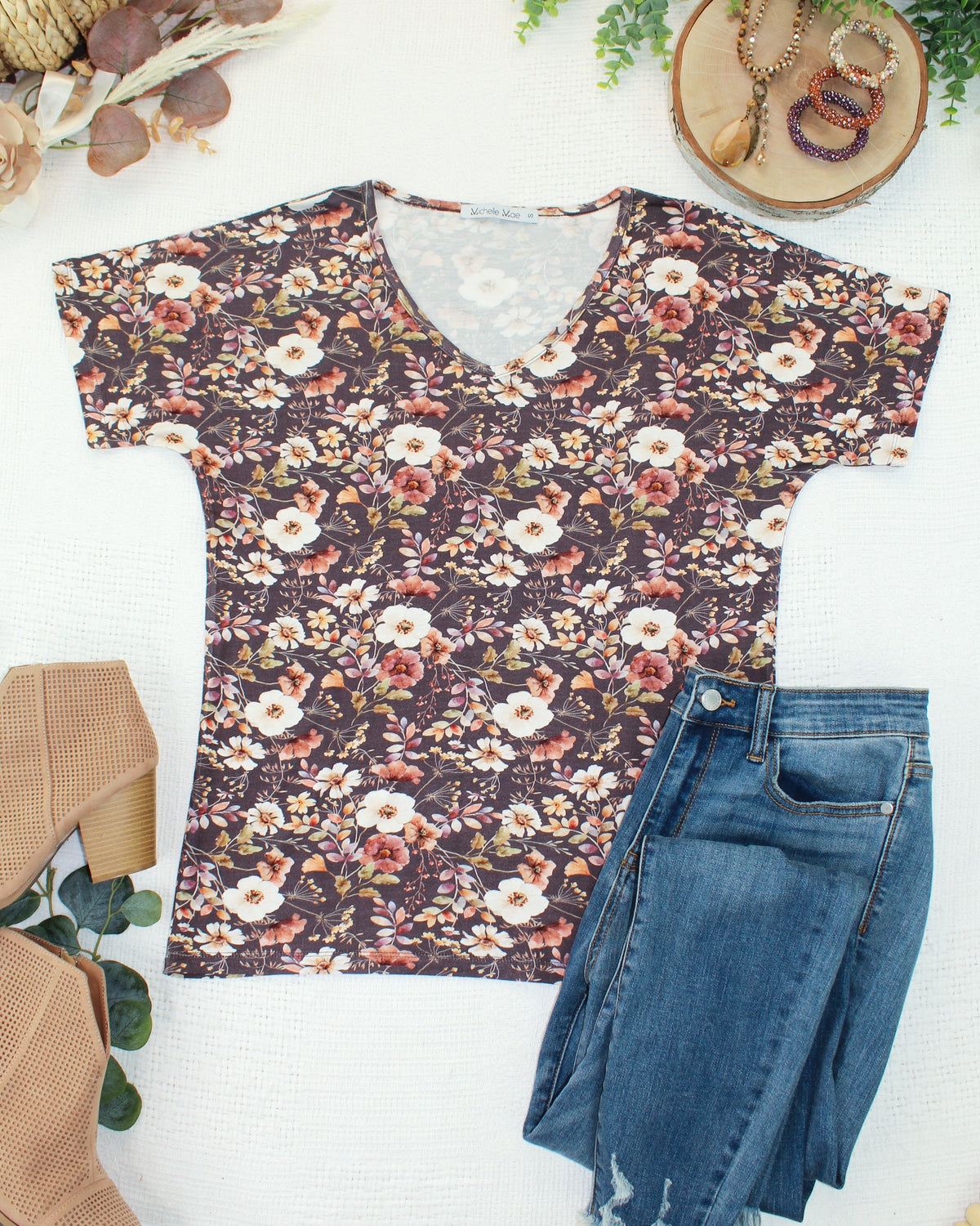 Michelle Mae Chloe Cozy Top - Blushwood Floral
