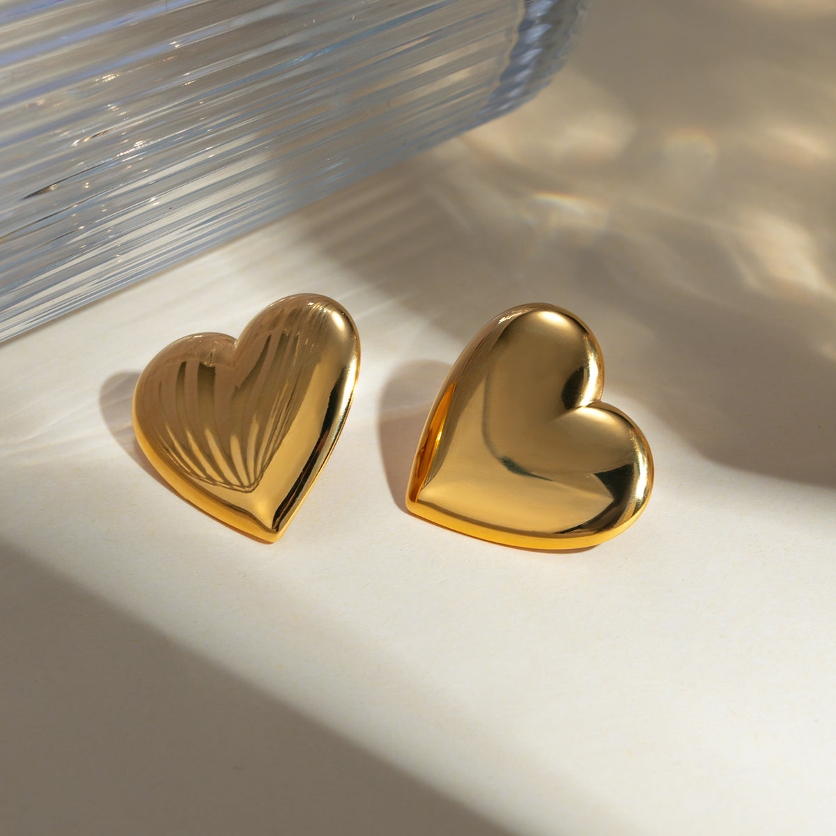 Stainless Steel Heart Stud Earrings **FINAL SALE**