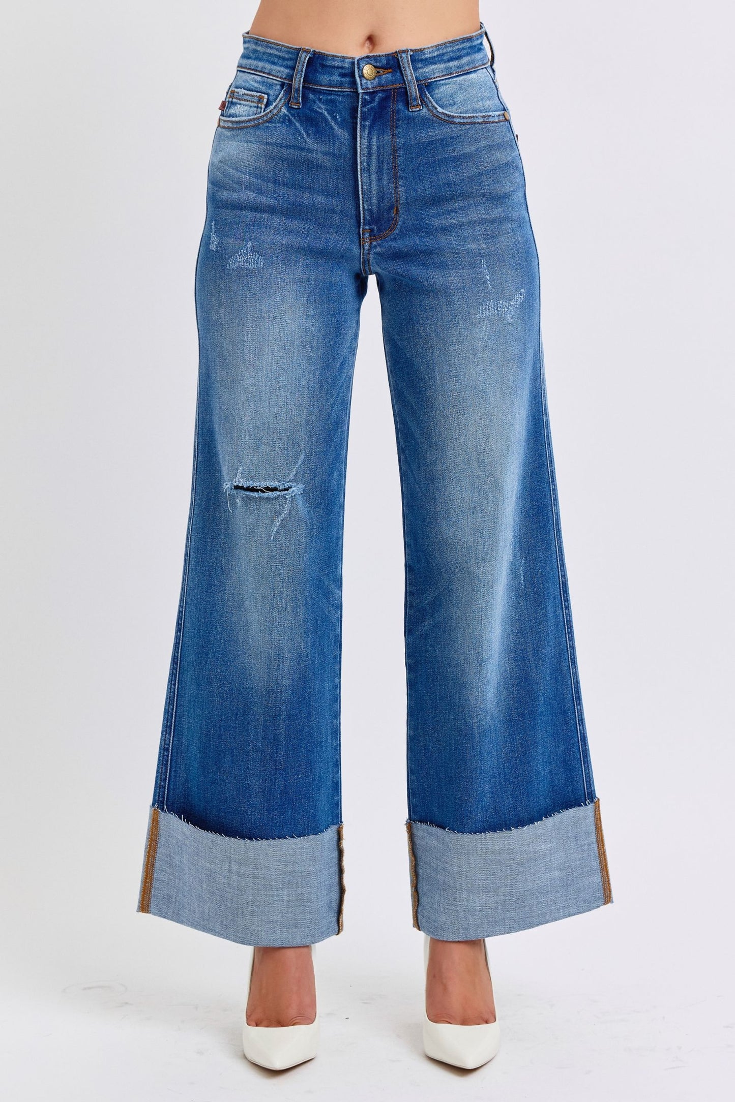 Rebel Chic High-Waist Wide-Leg Jeans