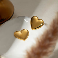 Stainless Steel Heart Stud Earrings **FINAL SALE**