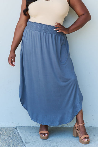 Comfort Princess High Waist Maxi Skirt in Charcoal