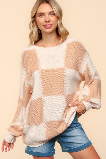 Checkered Charm Sweater