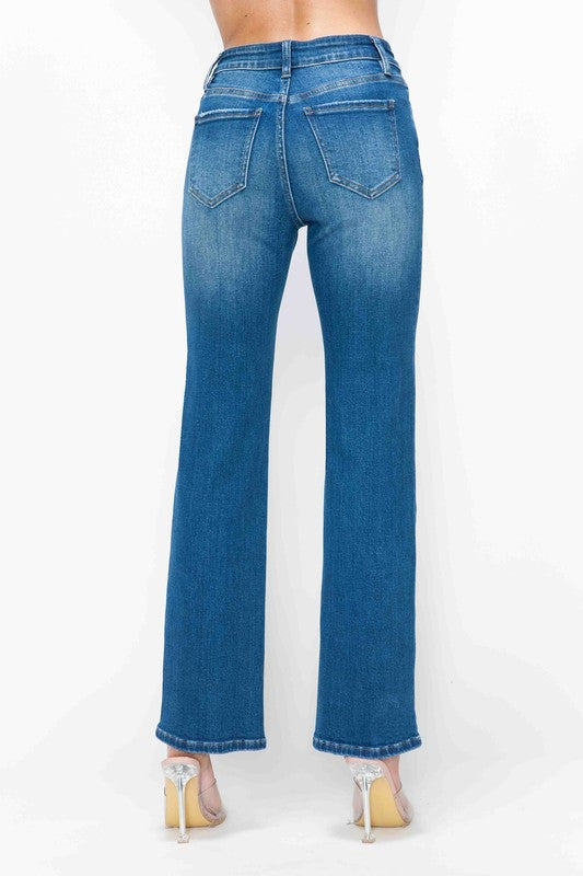 Whisker Chic High Rise Straight Jeans