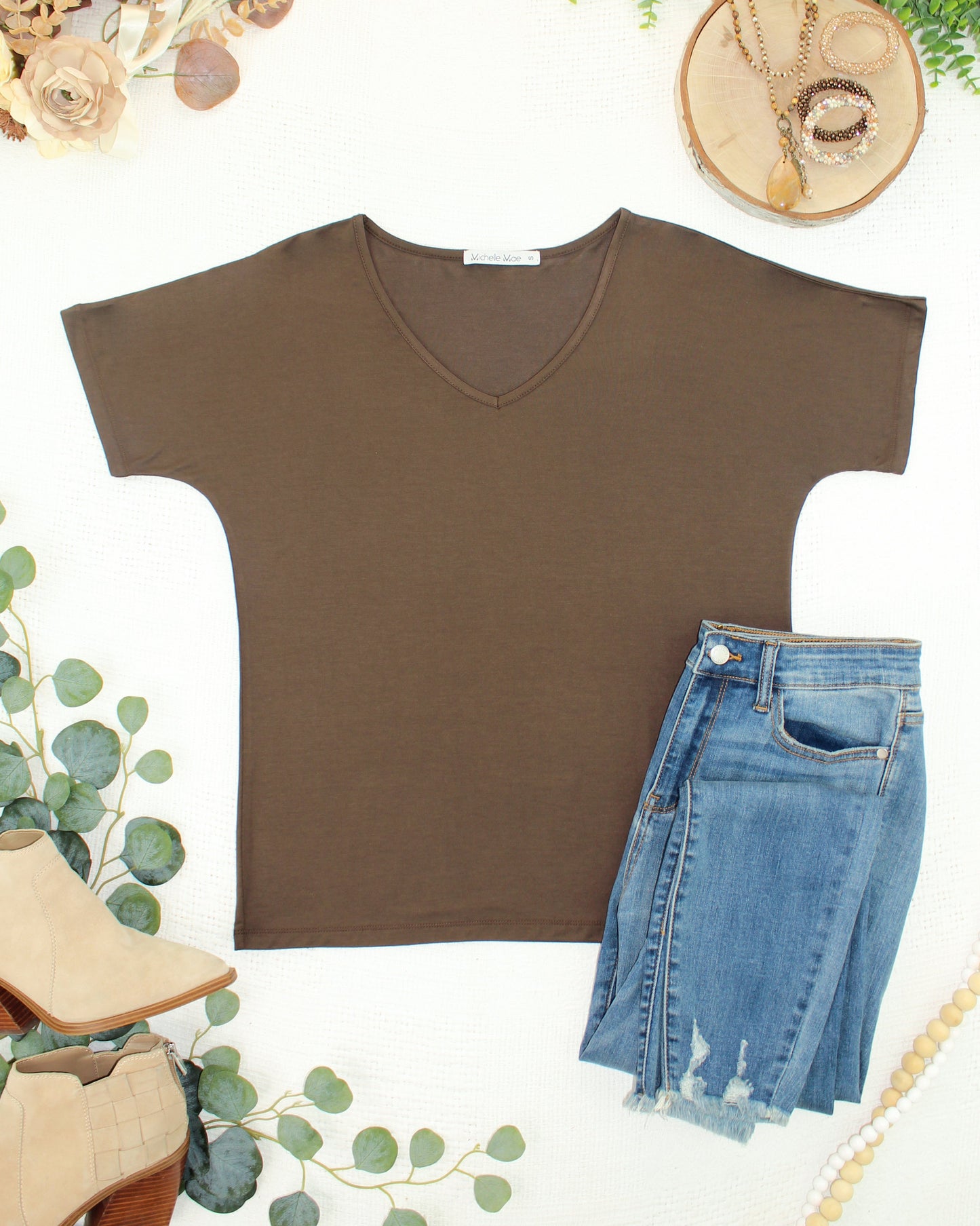 Michelle Mae Chloe Cozy Top - Brown