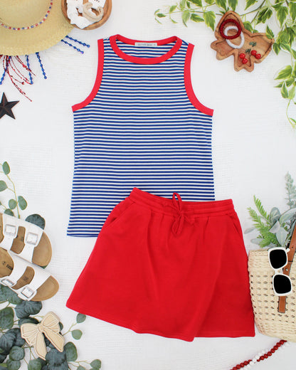 Michelle Mae Serena Luxe Skort - Red