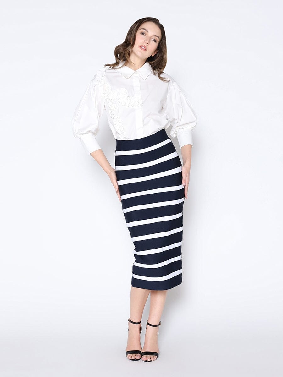 Sunset Stroll Striped Midi Skirt