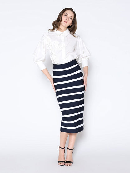 Sunset Stroll Striped Midi Skirt