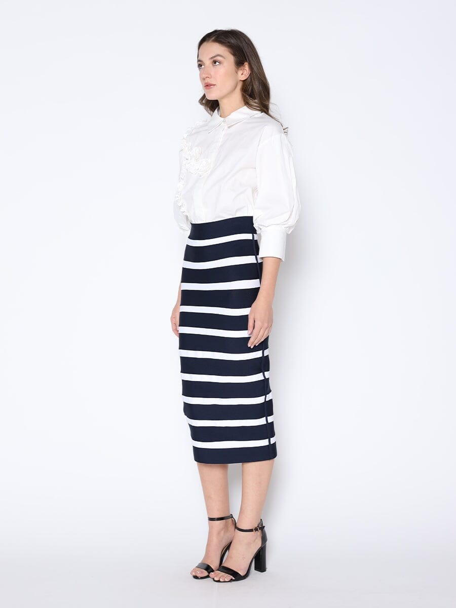 Sunset Stroll Striped Midi Skirt