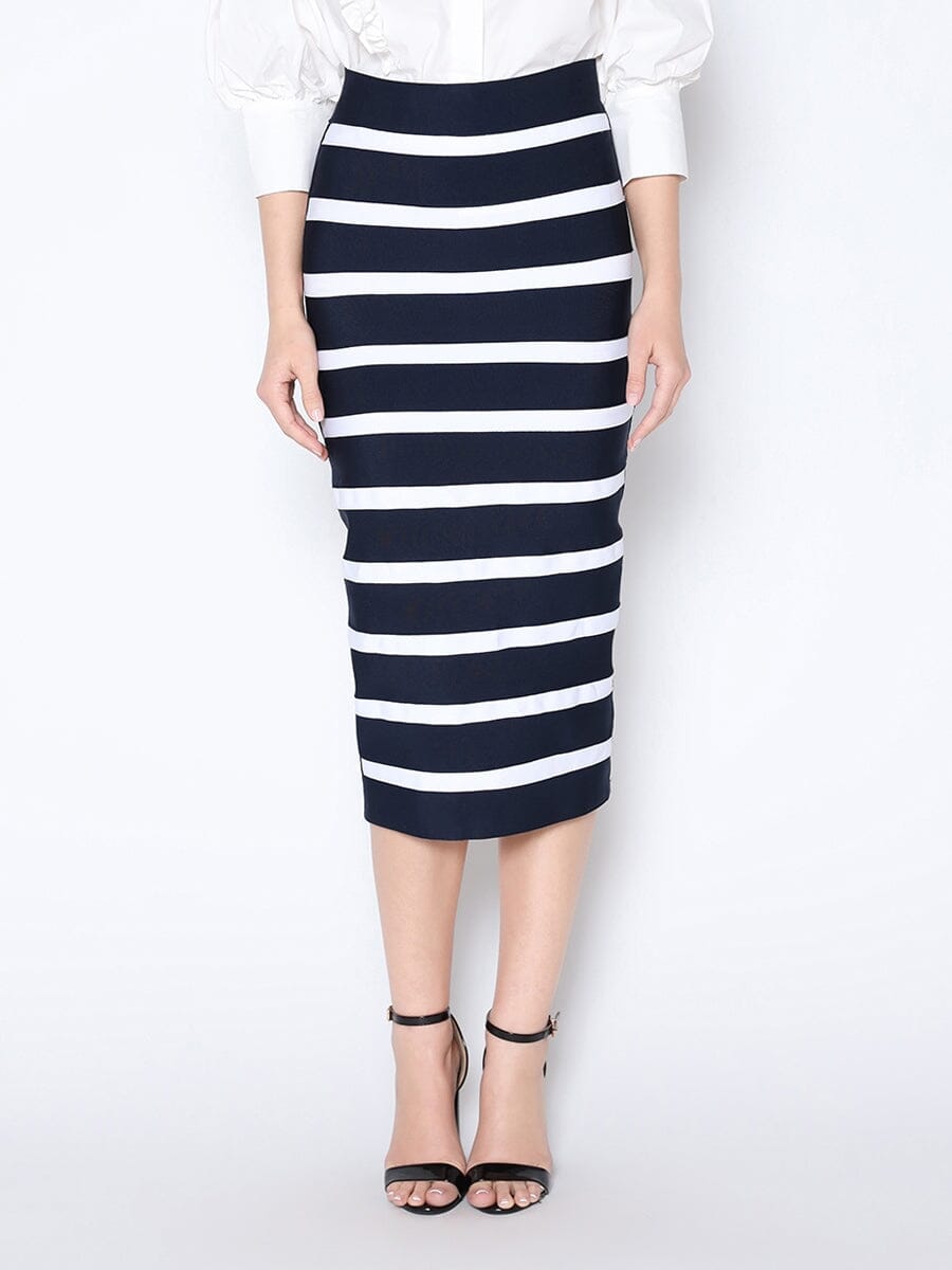 Sunset Stroll Striped Midi Skirt