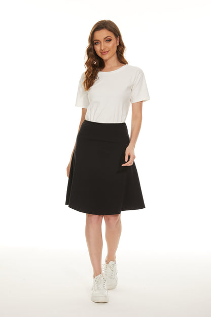Mia Mod Cotton Fit N Flare-BLACK
