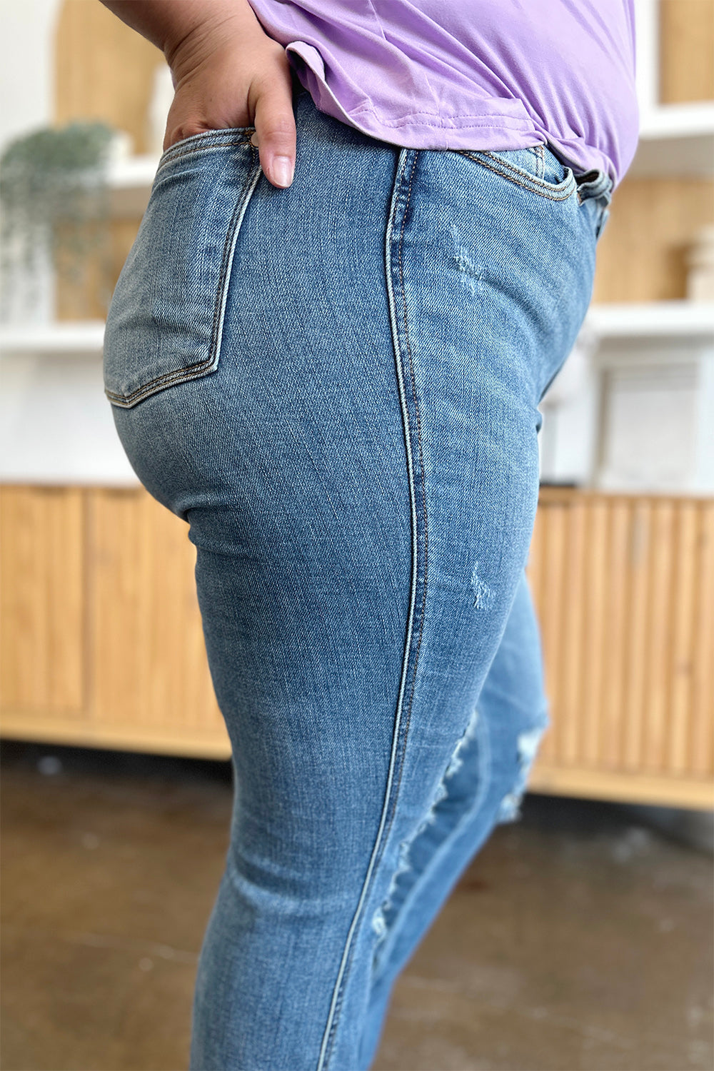 Anita's Raw Hem Bootcut Jeans