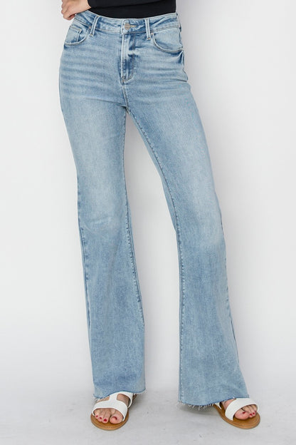 Creating Balance High Rise Raw Hem Bootcut Jeans