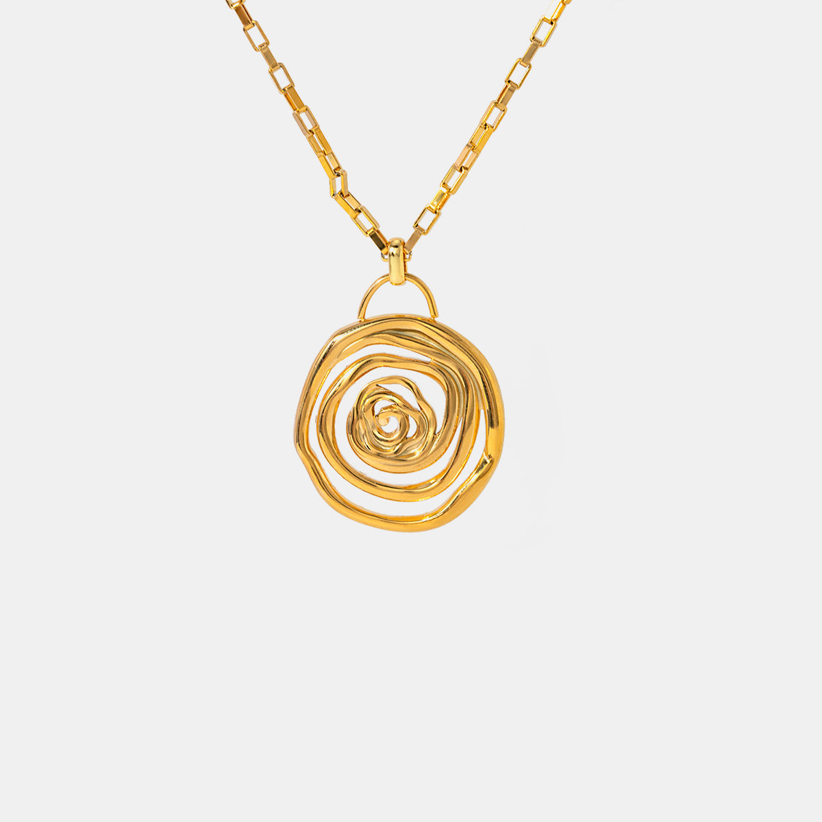 18K Gold-Plated Stainless Steel Spiral Pendant Necklace **FINAL SALE**