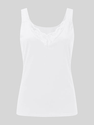 PREORDER- Chill Out Lace Detail Sweetheart Neck Tank