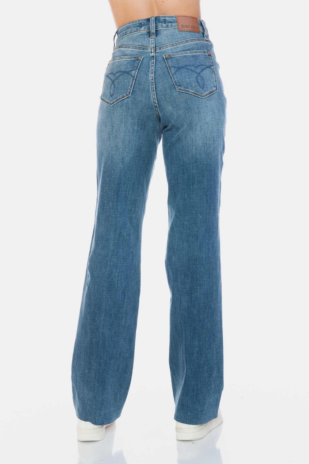 Sculpt & Stride Straight Raw Hem Jeans