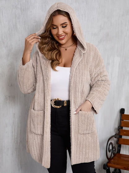 PREORDER - Cozy Comfort Long Sleeve Hooded Fuzzy Jacket