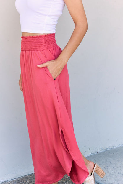 Comfort Princess High Waist Maxi Skirt-Cranberry