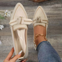 PREORDER: Bow Contrast Trim Point Toe Loafers