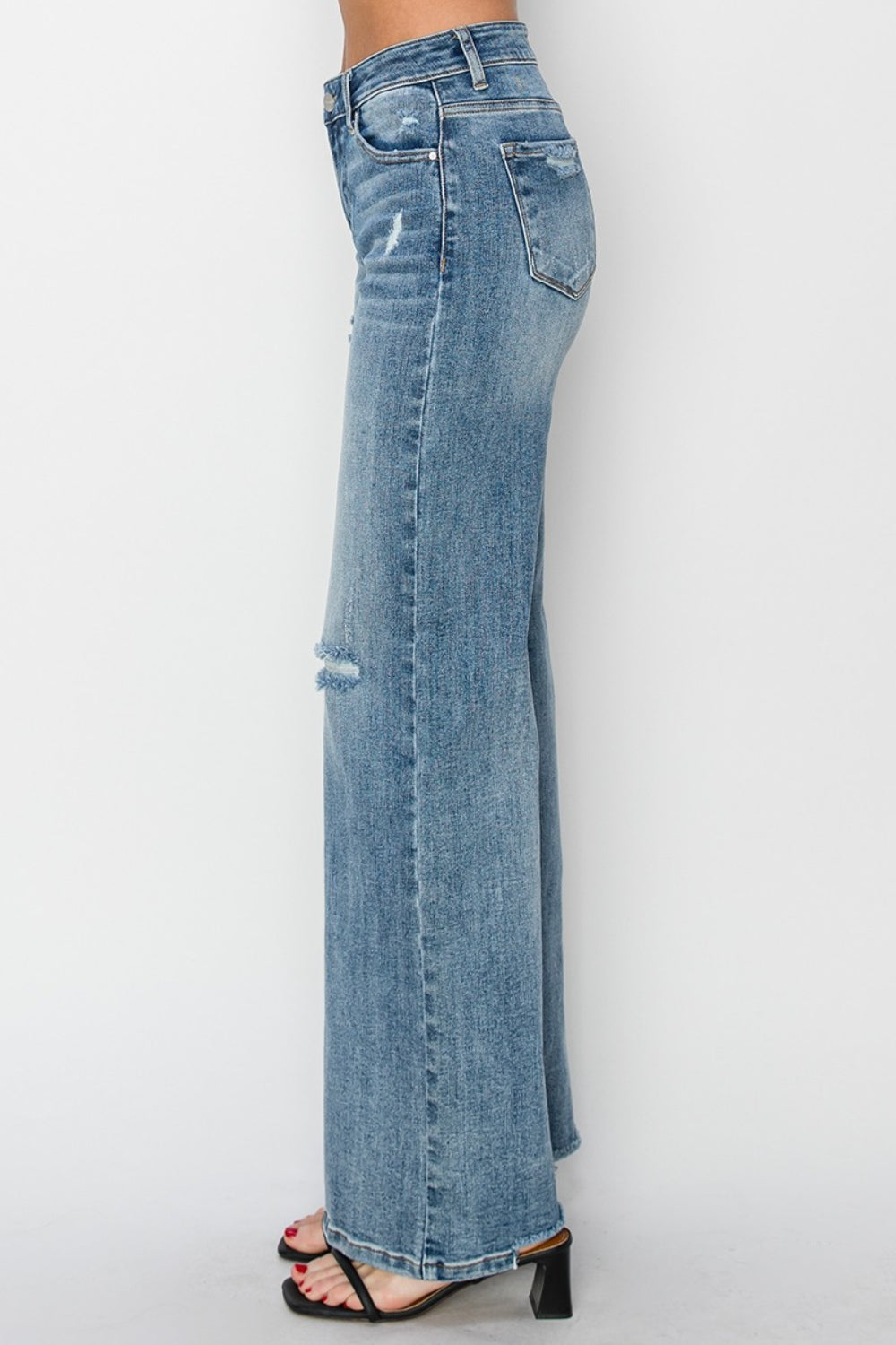 Jessy's High Waist Distressed Wide Leg Jeans