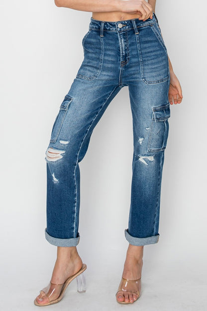 Embrace The Journey High Rise Cargo Jeans