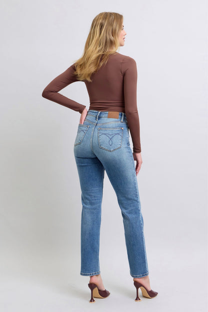 Cozy Vintage Thermal Straight Jeans