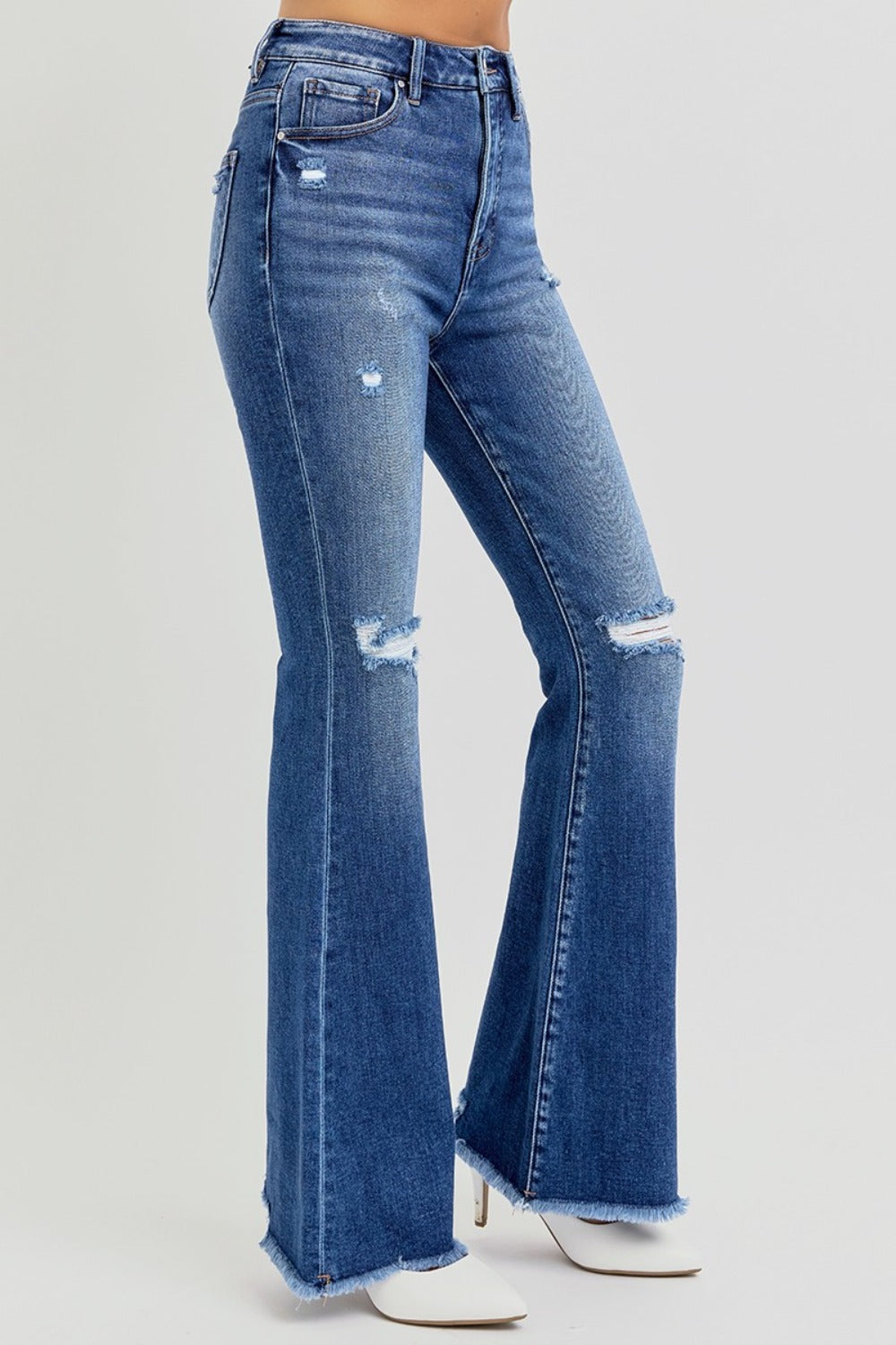 Anne's High Rise Raw Hem Flare Jeans