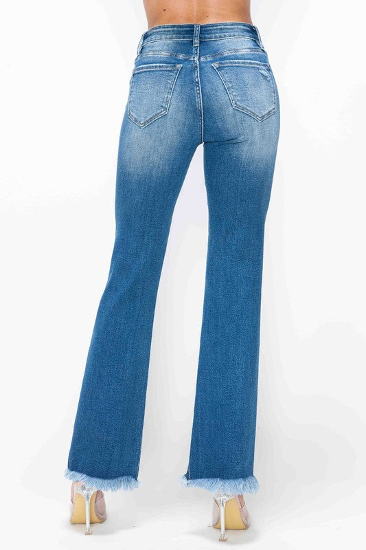 Untamed Flair Raw Hem Bootcut Jeans