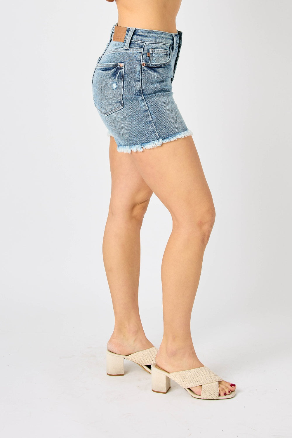 Felicia Raw Hem Denim Shorts