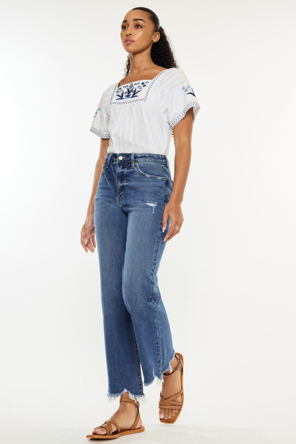 World of Gold High Rise Slim Wide Leg Jeans