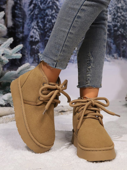 PREORDER- Laced Up Platform Suede Boots