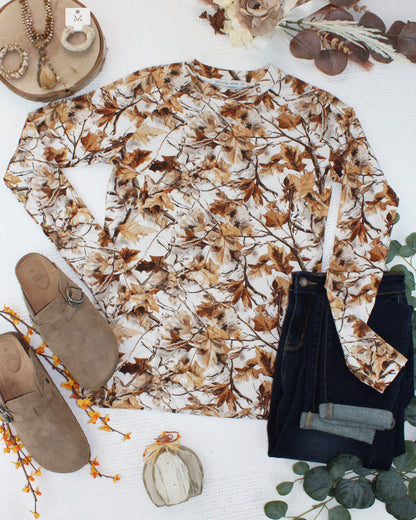 Michelle Mae  Blair Long Sleeve Top - Woodsy Camo