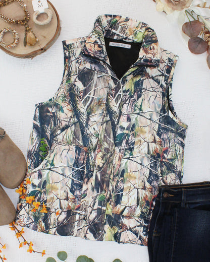 Michelle Mae Remy Zip Up Vest - Dark Camo