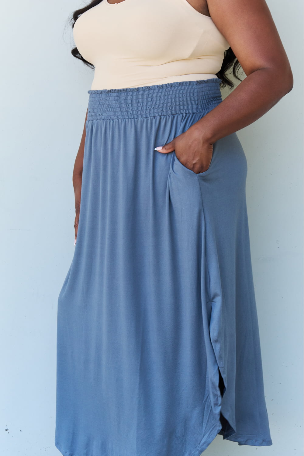 Comfort Princess High Waist Maxi Skirt in Charcoal