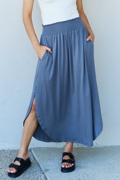 Comfort Princess High Waist Maxi Skirt in Charcoal