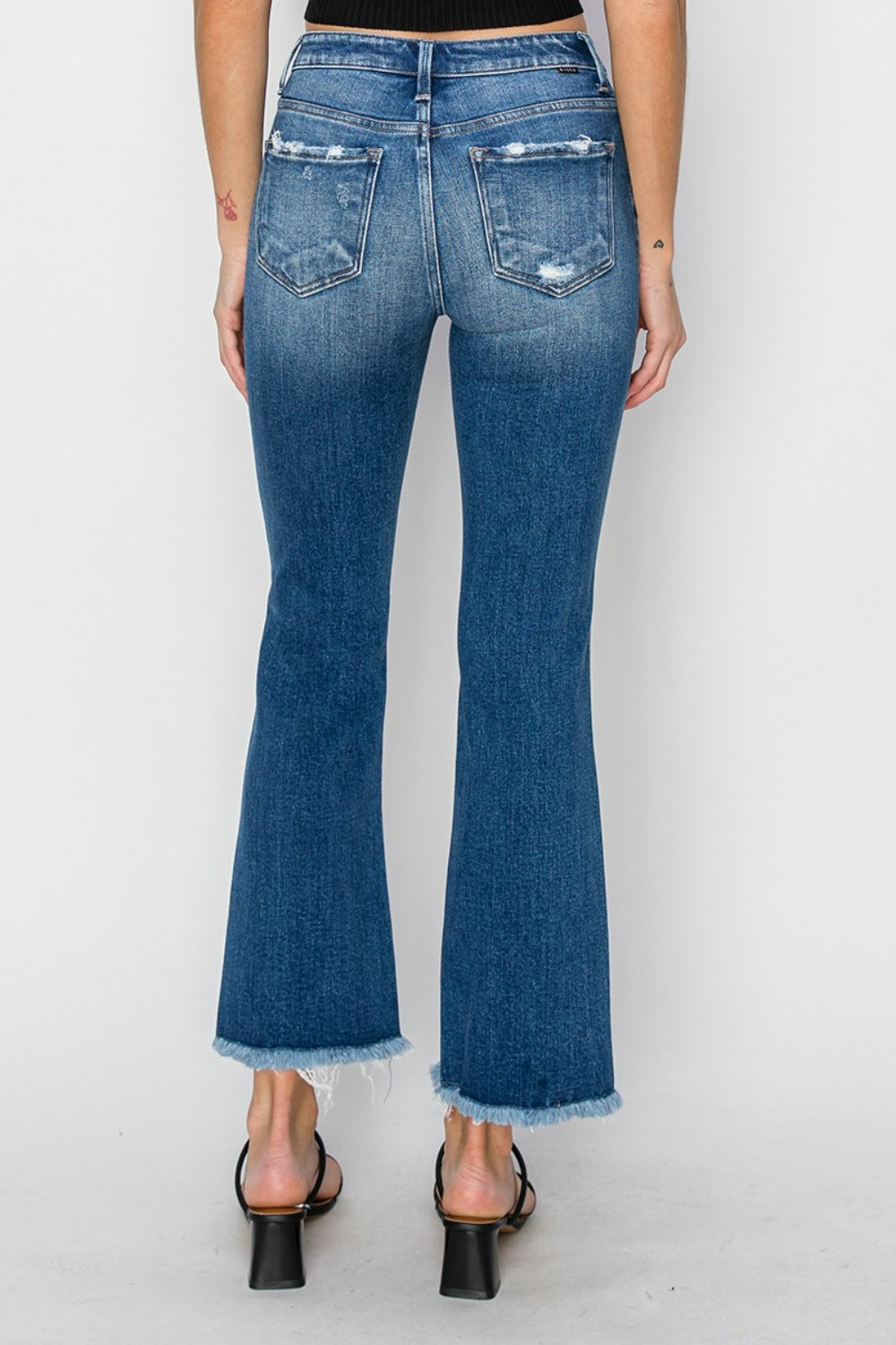 Jennifer's Frayed Step Hem Ankle Straight Jeans