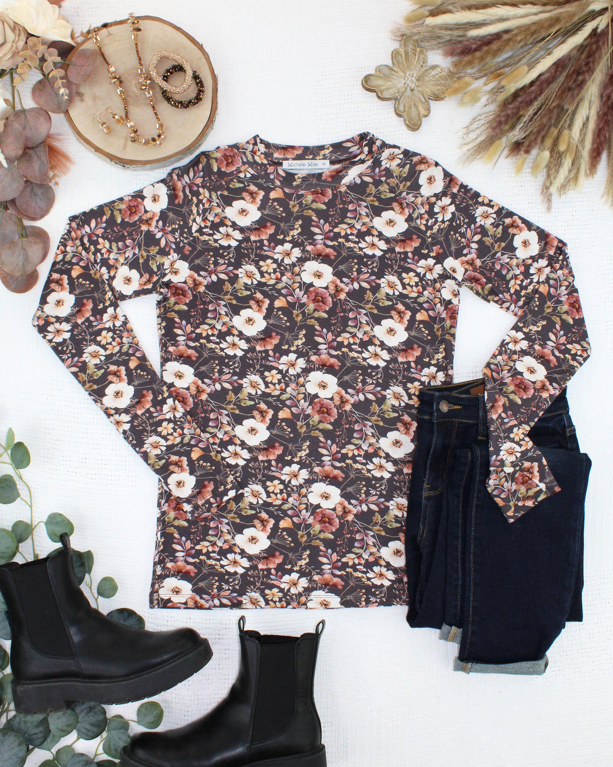 Michelle Mae Blair Long Sleeve Top - Blushwood Floral