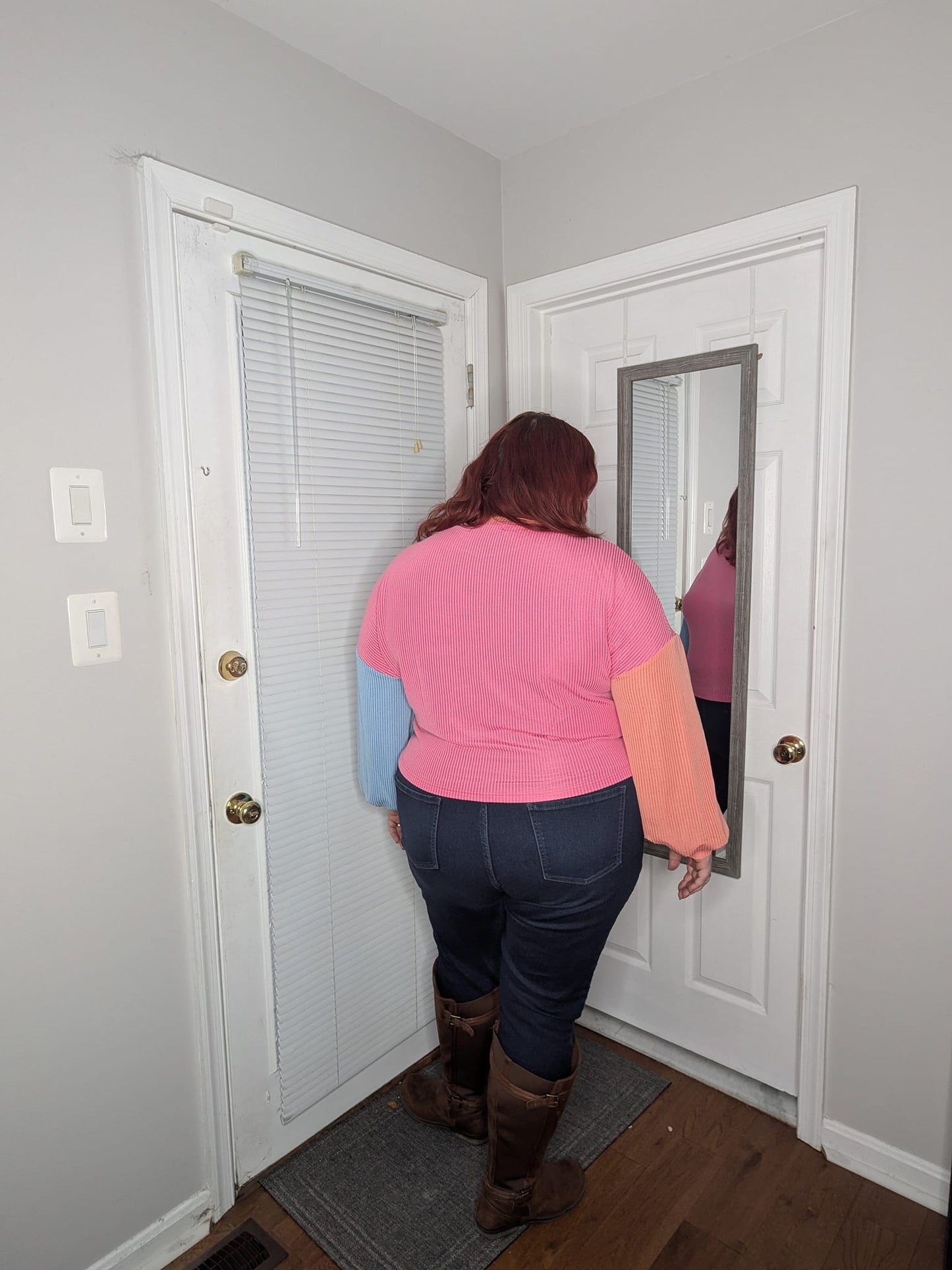 Hit Me With Your Best Shot Colorblock Top in Bright Pink