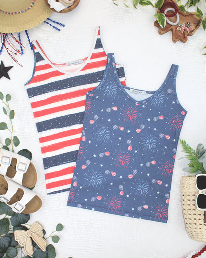 Michelle Mae Kennedy Tank - Aviators and Fireworks