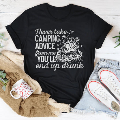 Never Take Camping Advice From Me Graphic Tee