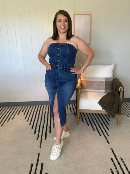 FRANKIE OVERALL DENIM DRESS