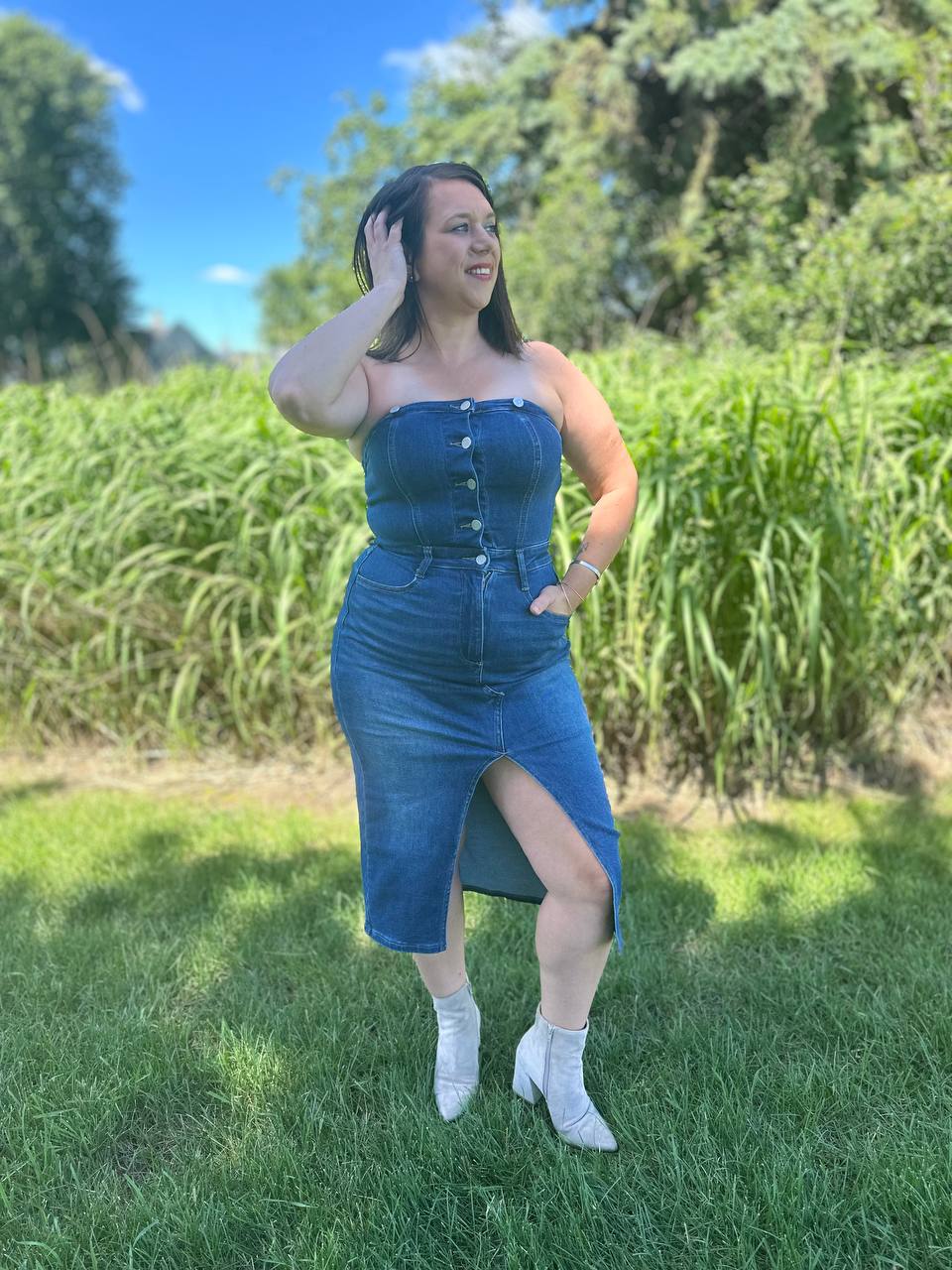 FRANKIE OVERALL DENIM DRESS