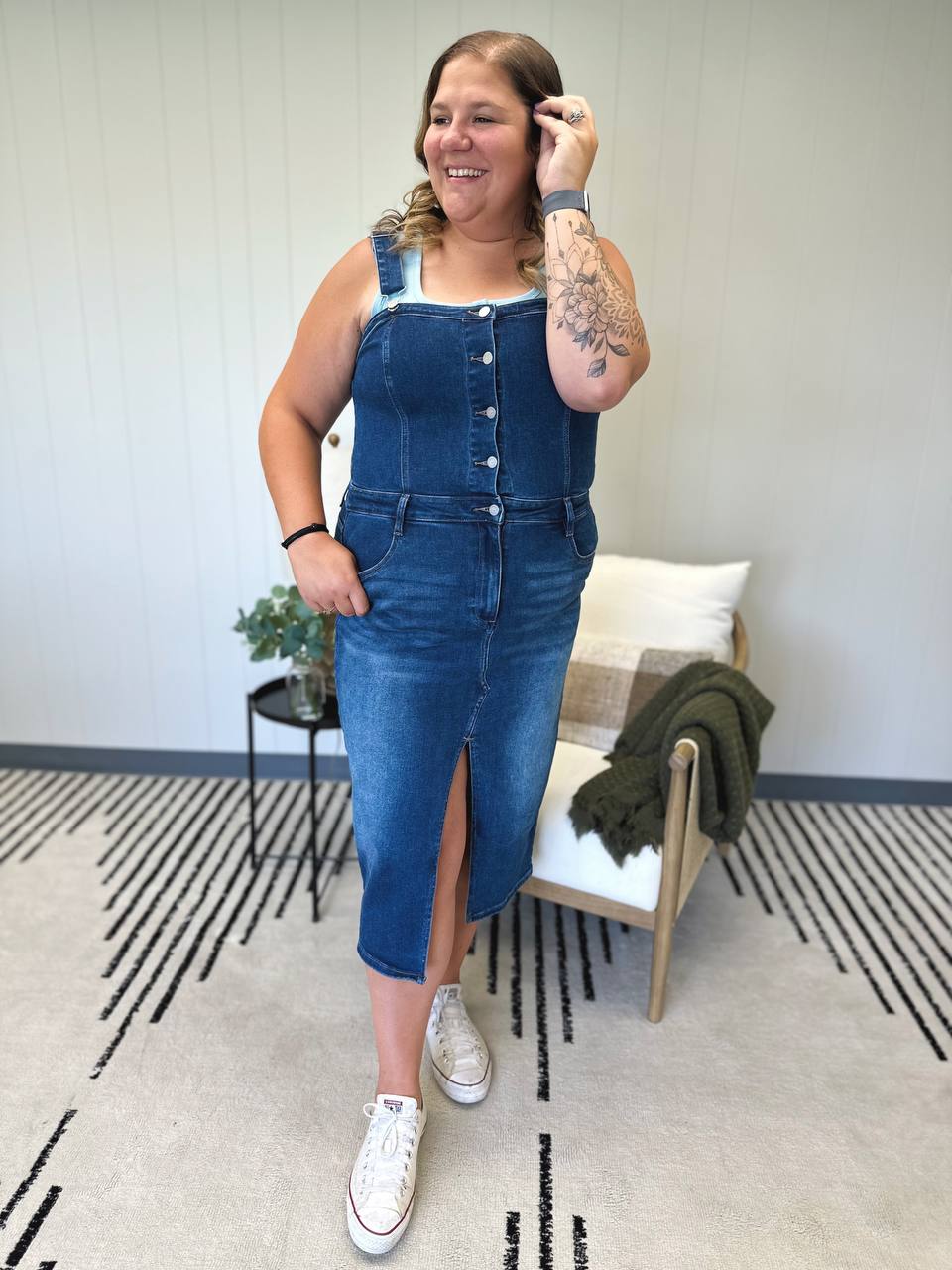 FRANKIE OVERALL DENIM DRESS