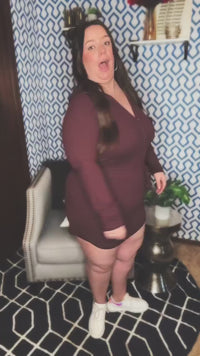 Getting Out Long Sleeve Hoodie Romper in Maroon